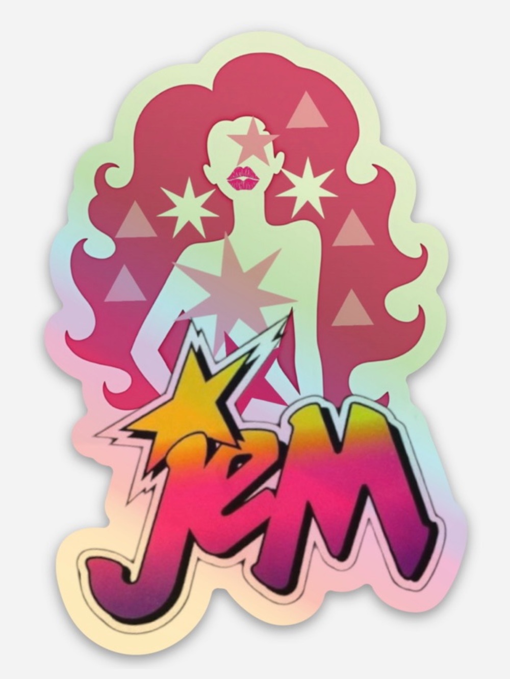 Jem Holographic Vinyl Die Cut Sticker 3”